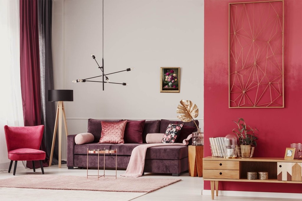 Crimson & Velvet Living Room Colour Inspiration