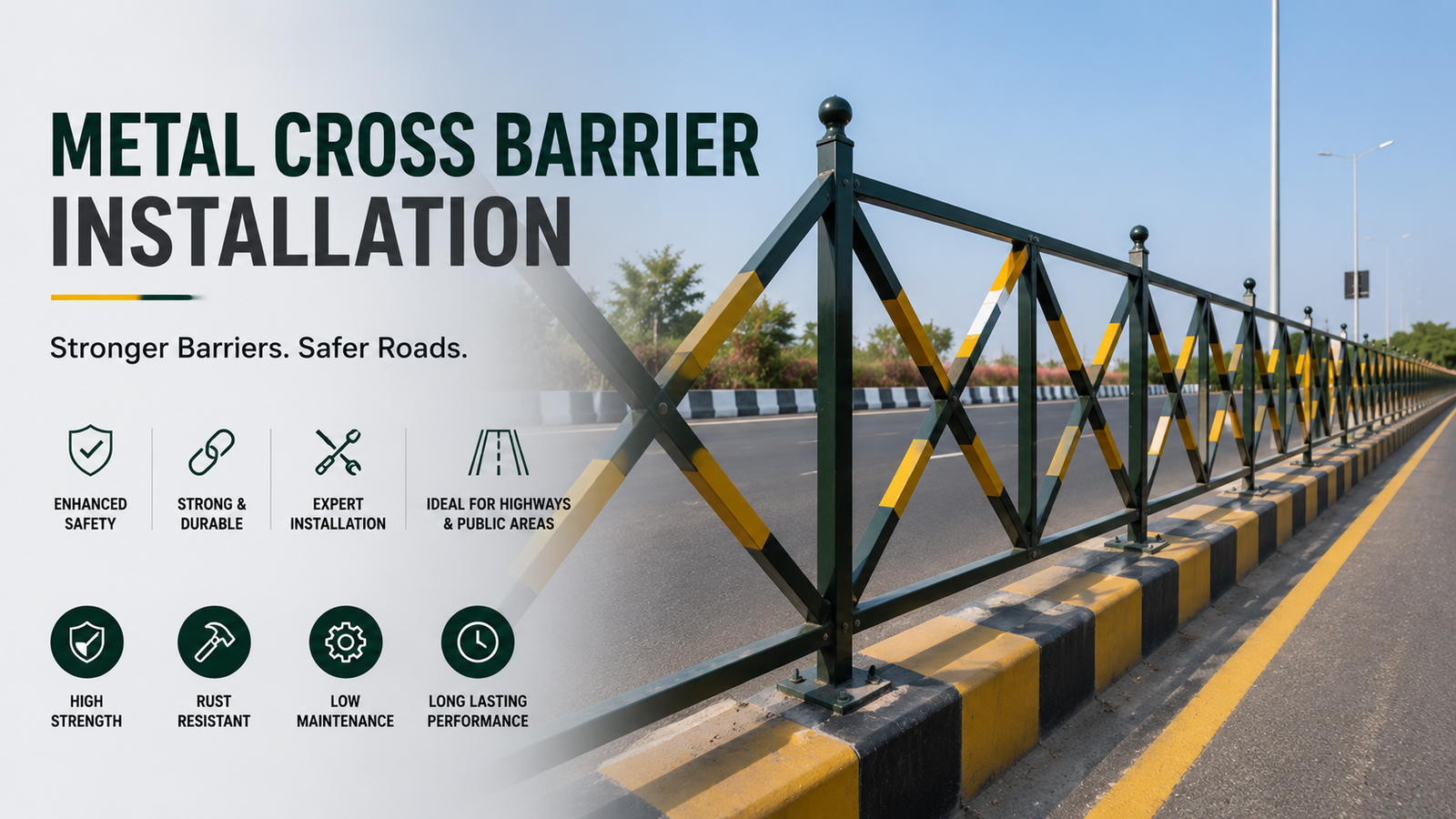 Metal Crash Barrier Installation